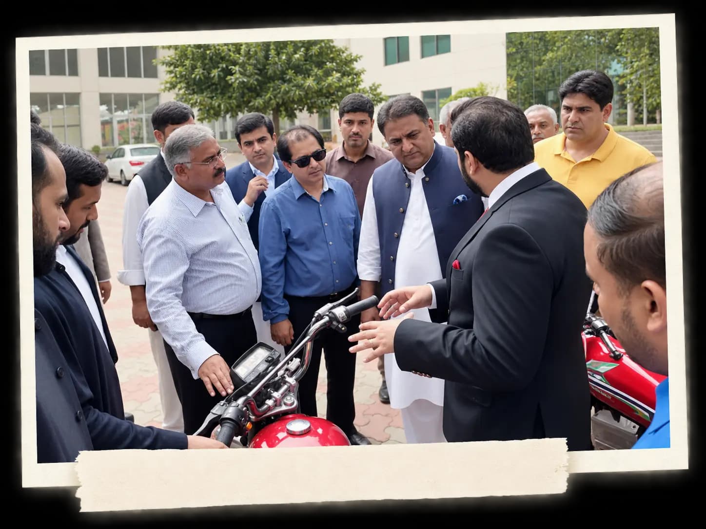 Converted electric bike demonstration for national leaders